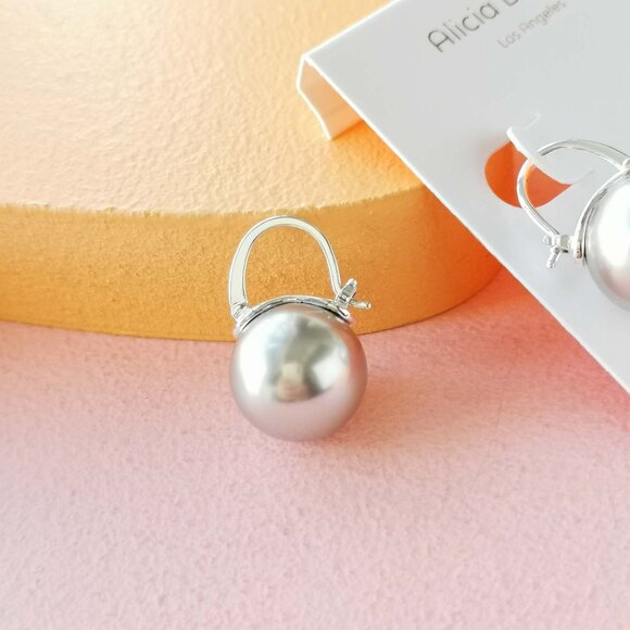 Alicia Bonnie - Blanche silver pearl Silver Earrings - NEW - Picture 3 of 3